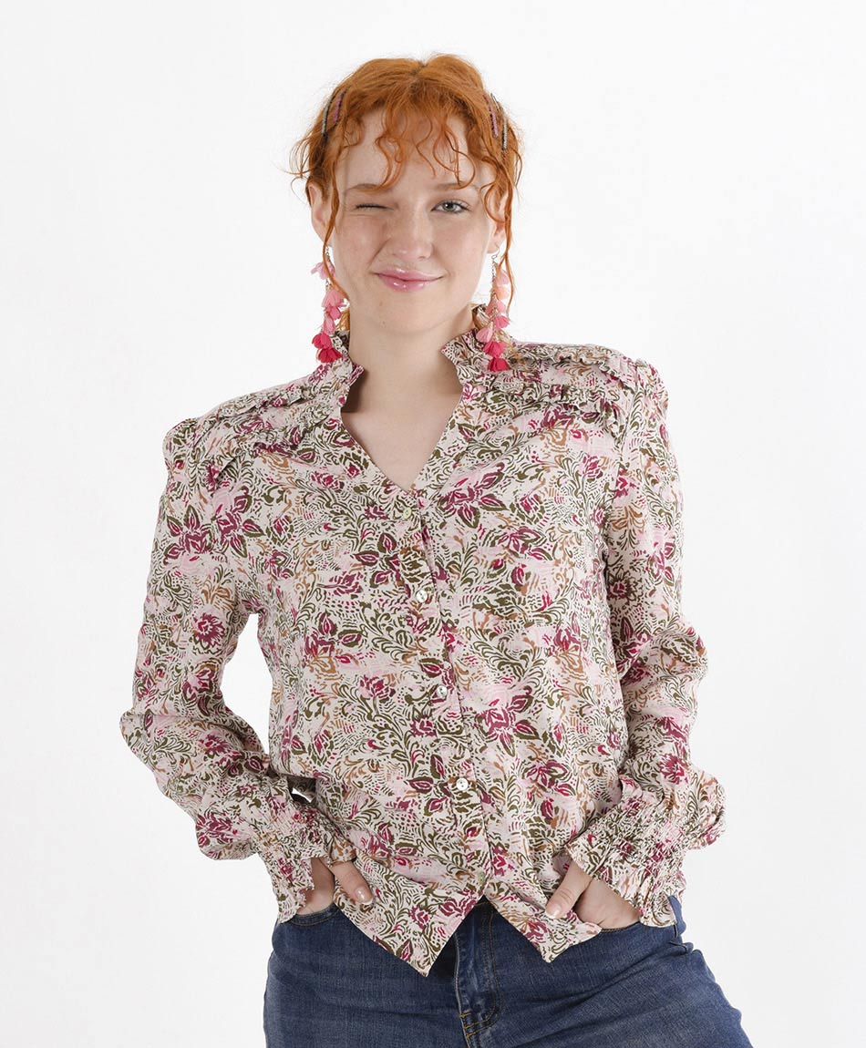 Blusa mujer flores y vuelos TRICOT