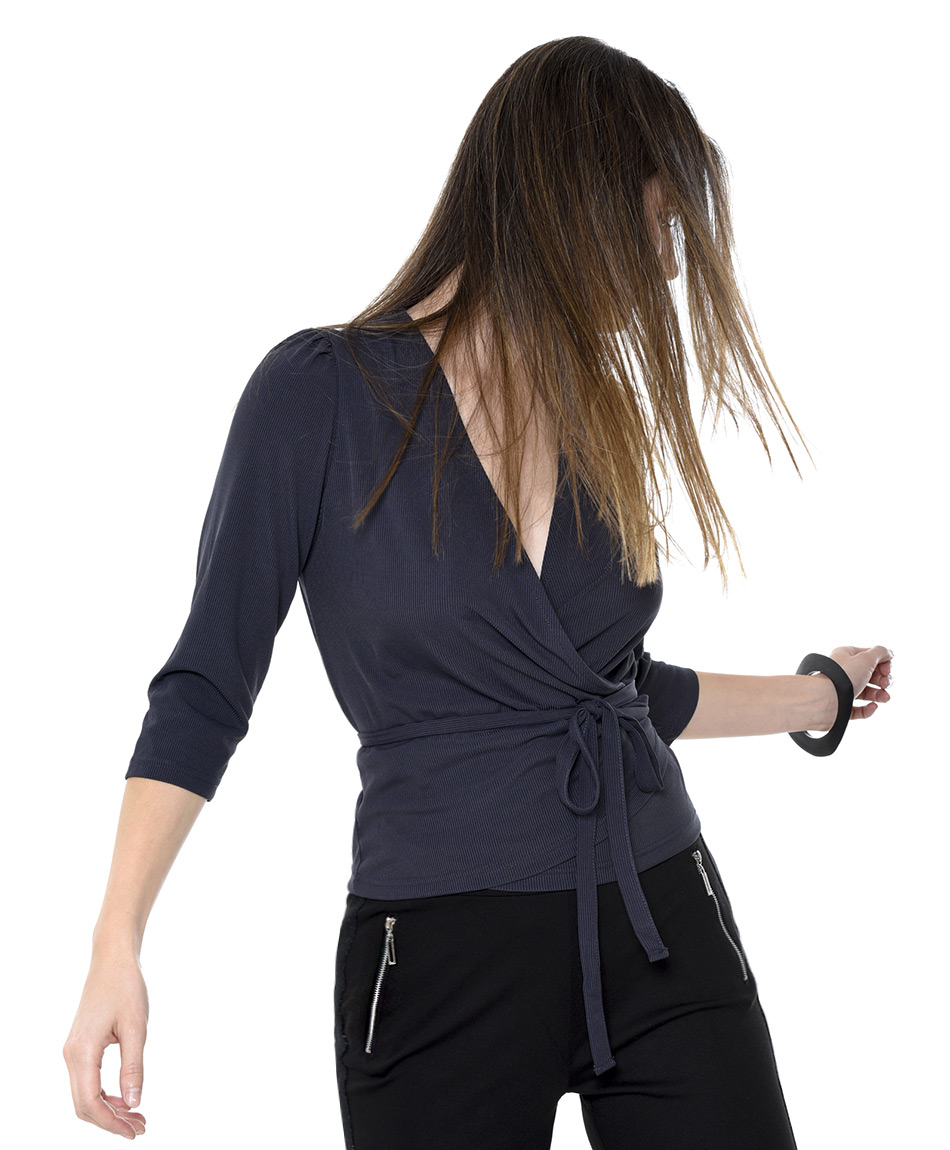 Polera cruzada top mujer