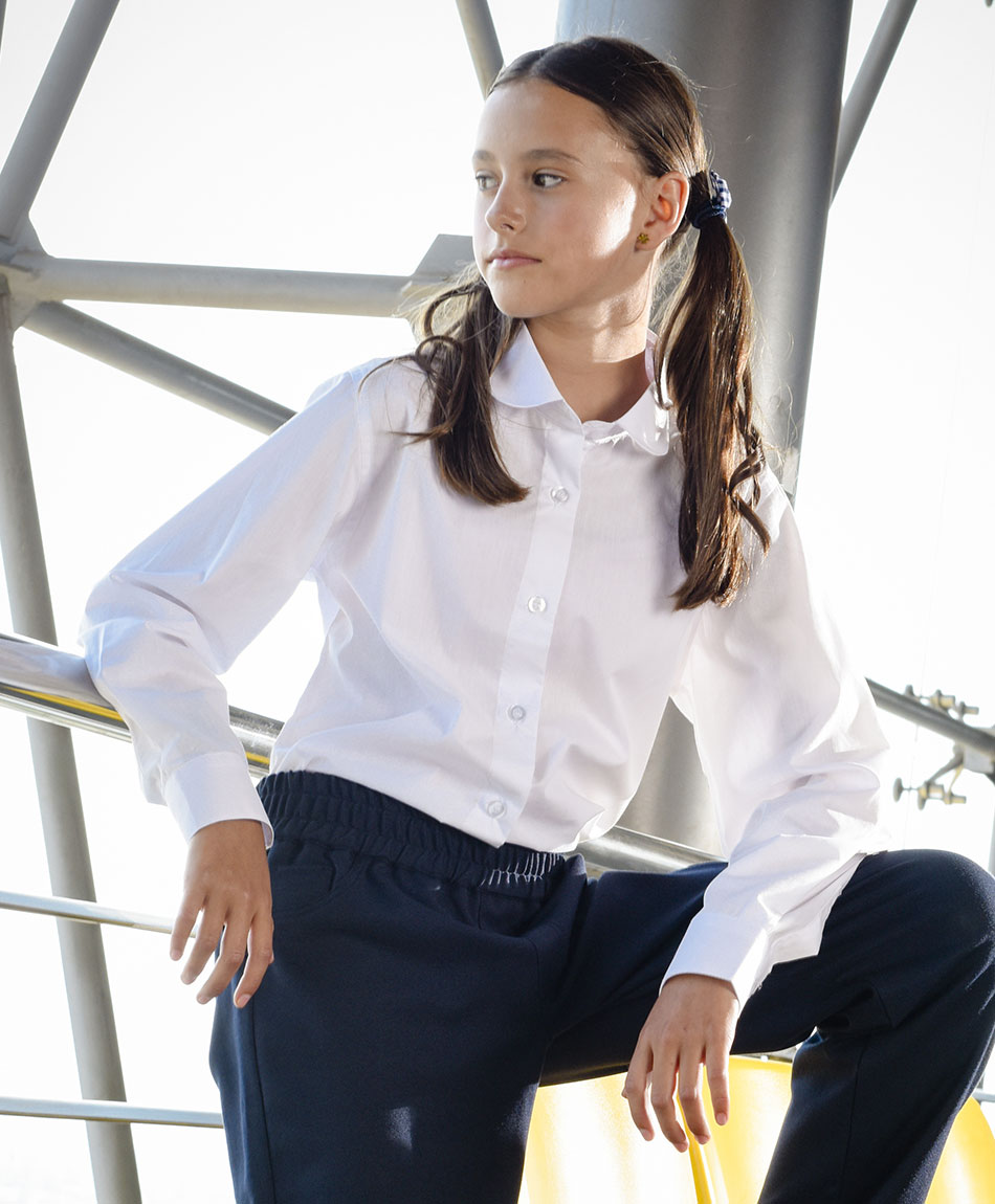 Blusa Escolar Camisa Para NiÃ±o De AÃ±os Blusa Escolar Lisa TRICOT