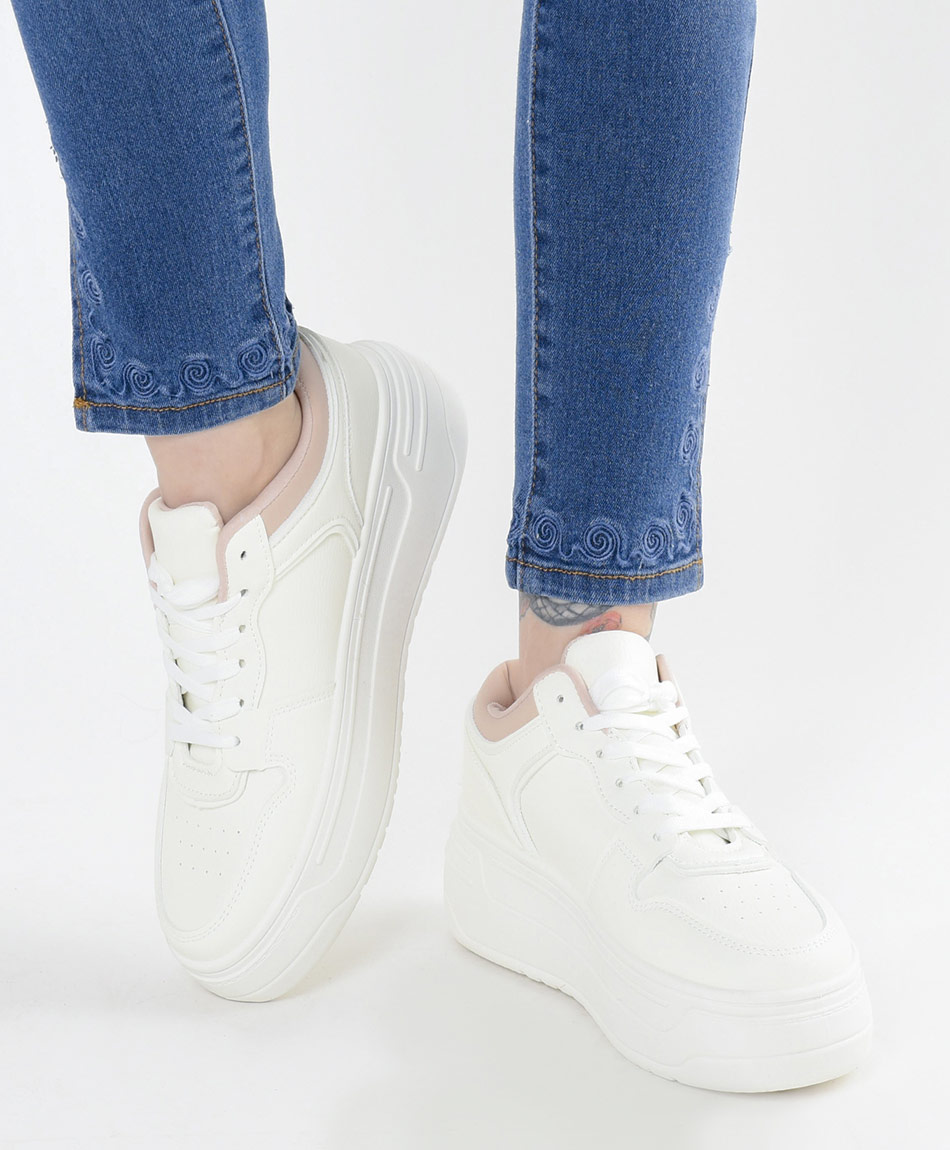 Zapatilla mujer urbana blanca TRICOT